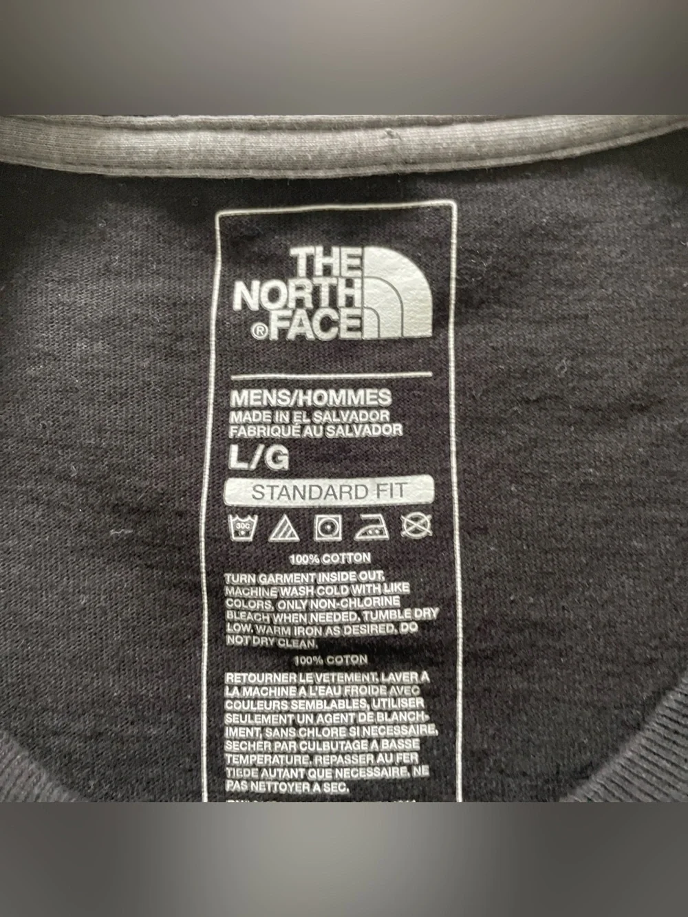 The North Face Mens Black Long Sleeve T-Shirt Graphic Sleeve Print Size Large